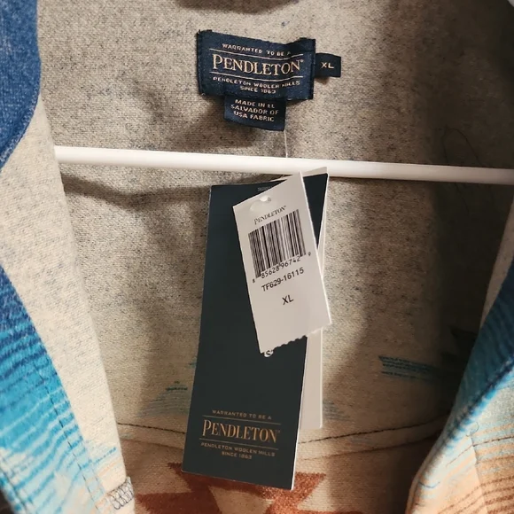 Pendleton Blue and Brown Southwestern Aztec Jacket - Picture 2 of 6